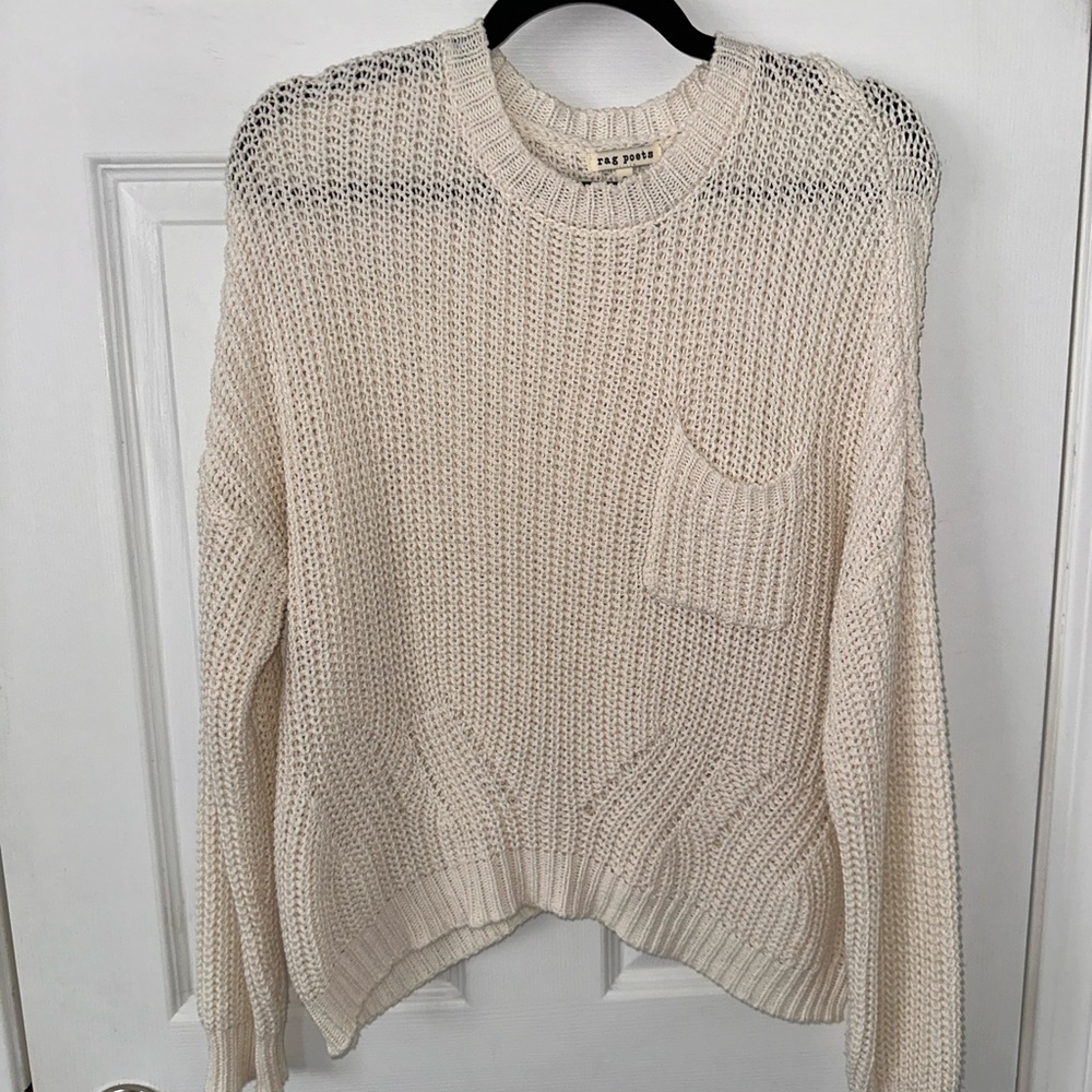 Rag Poets White Knit Sweater